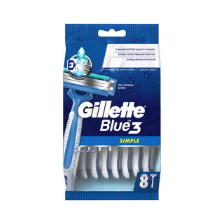 Станок для бритья "GILLETTE" Blue Simple 3 (одноразовые 8 шт)